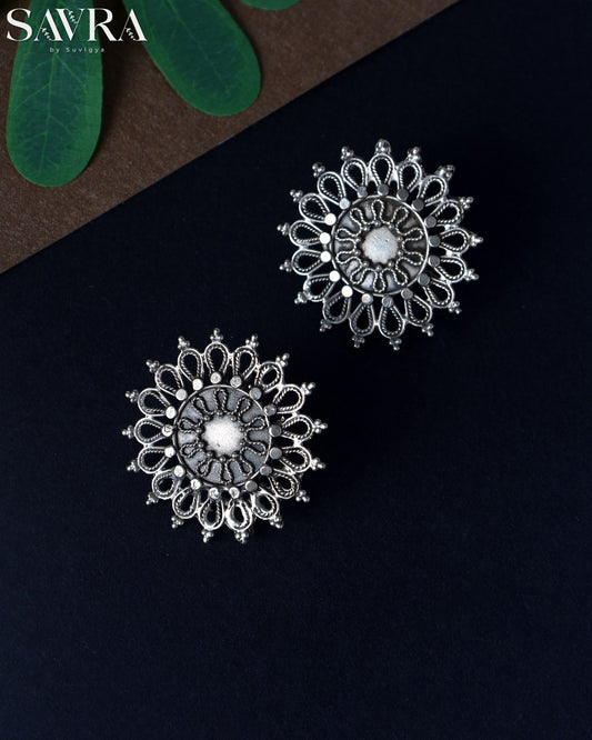 Intricate Filigree Floral Studs