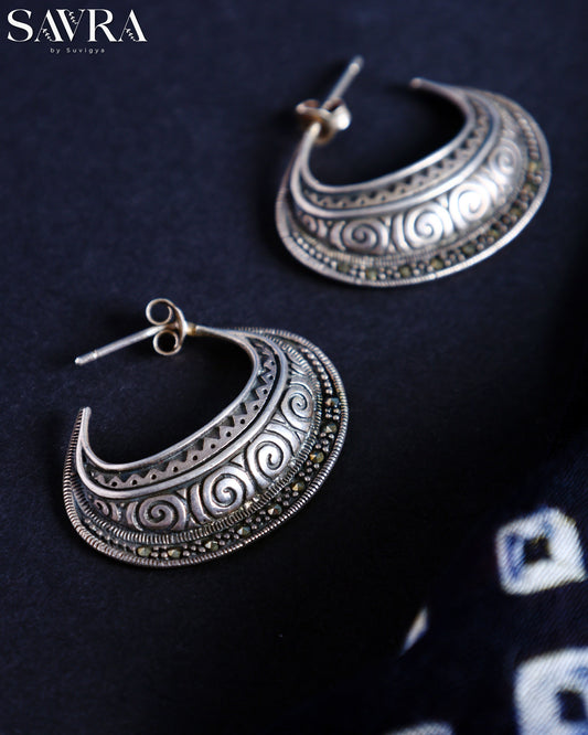 Oxidised Hoop Earrings