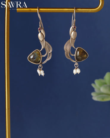 Peacock Labradorite Pearl Drops