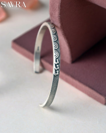 Tribal Etched Silver Cuff