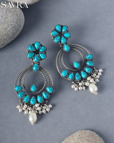 Bohemian Turquoise Hoop Drops