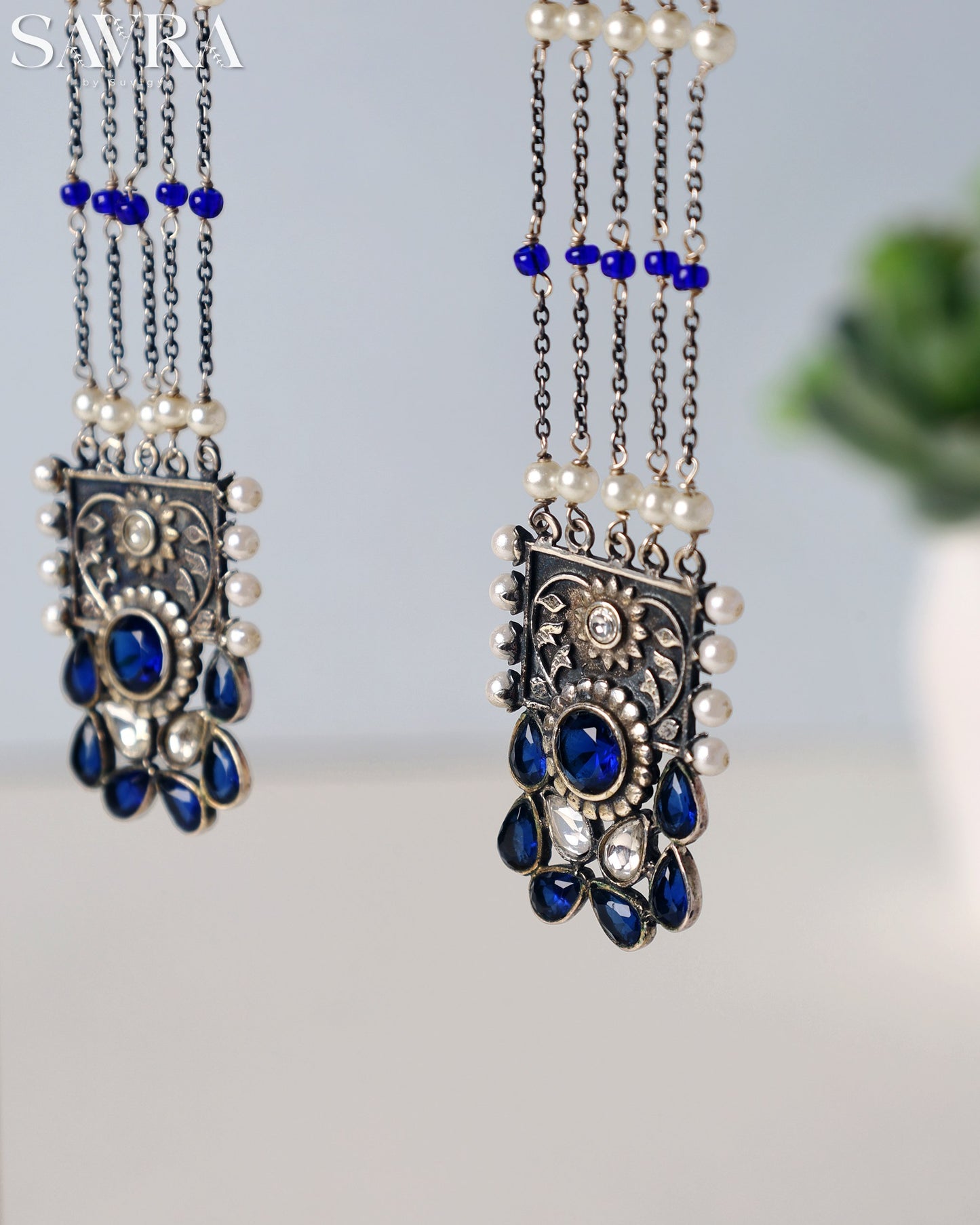 Regal Blue Dangler Earrings