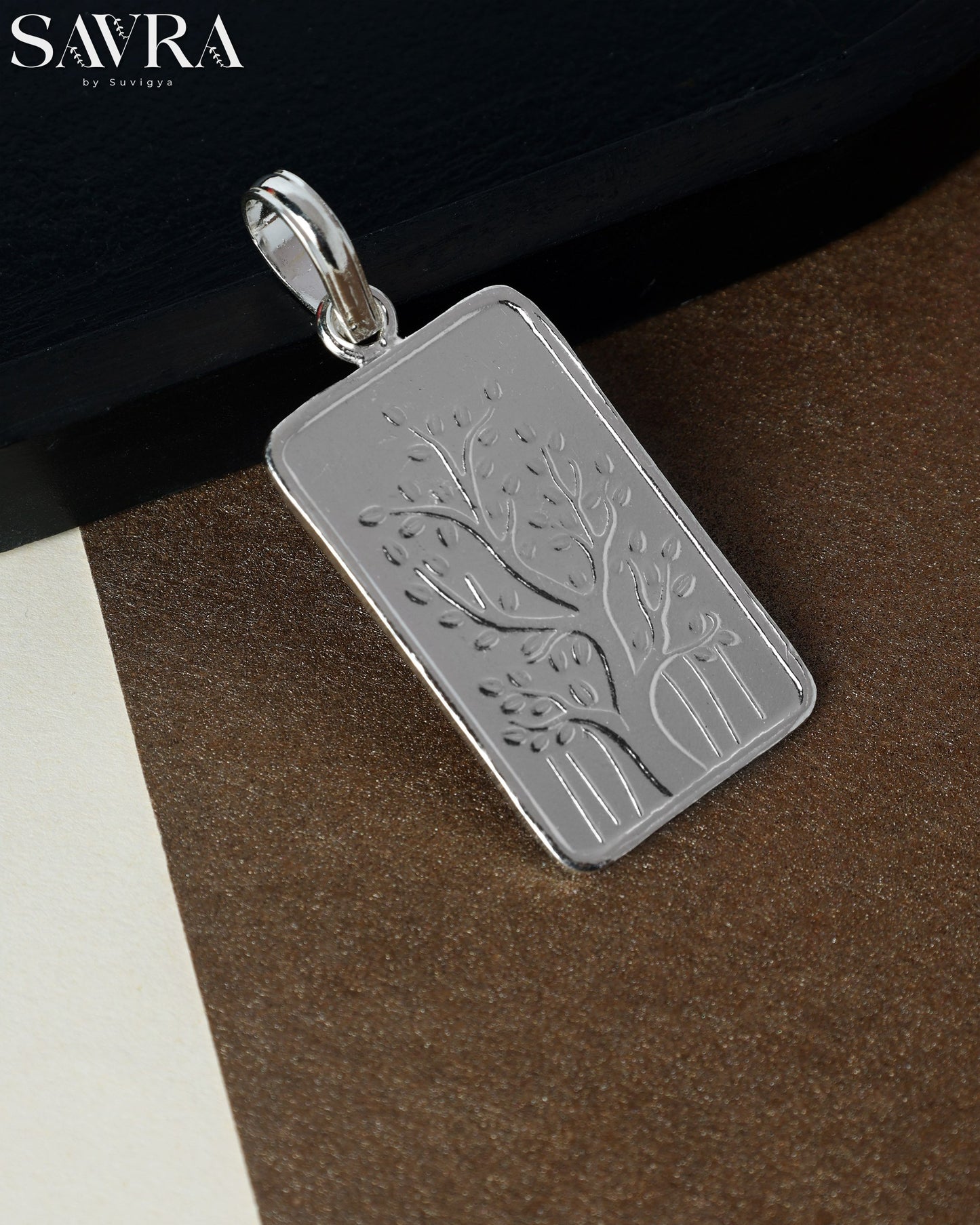 Silver Rectangular Coin Pendant
