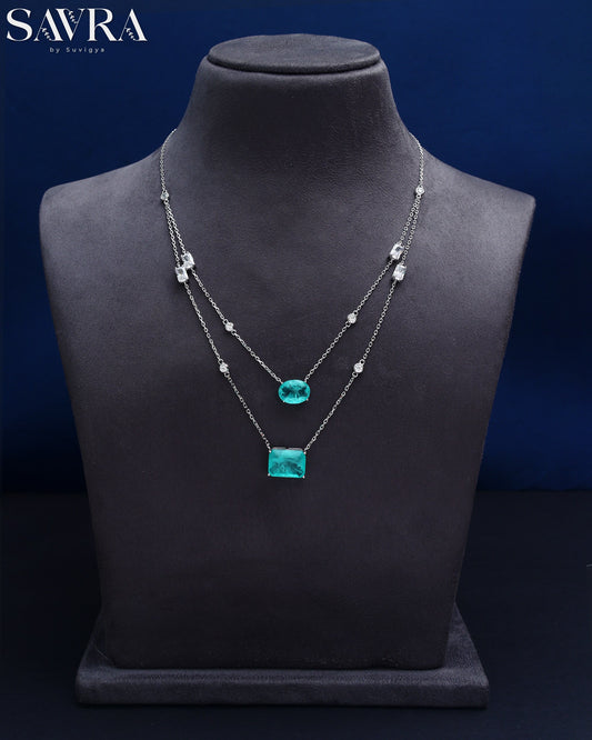 Ocean Blue Crystal Layered Chain