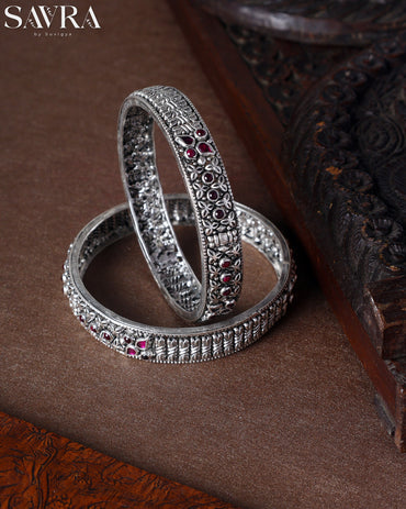 Antique Ruby Stone Studded Bangles Pair