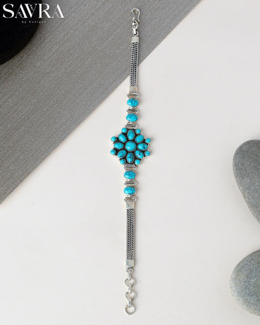 Bohemian Turquoise Flower Bracelet