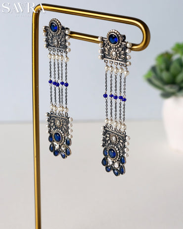 Regal Blue Dangler Earrings