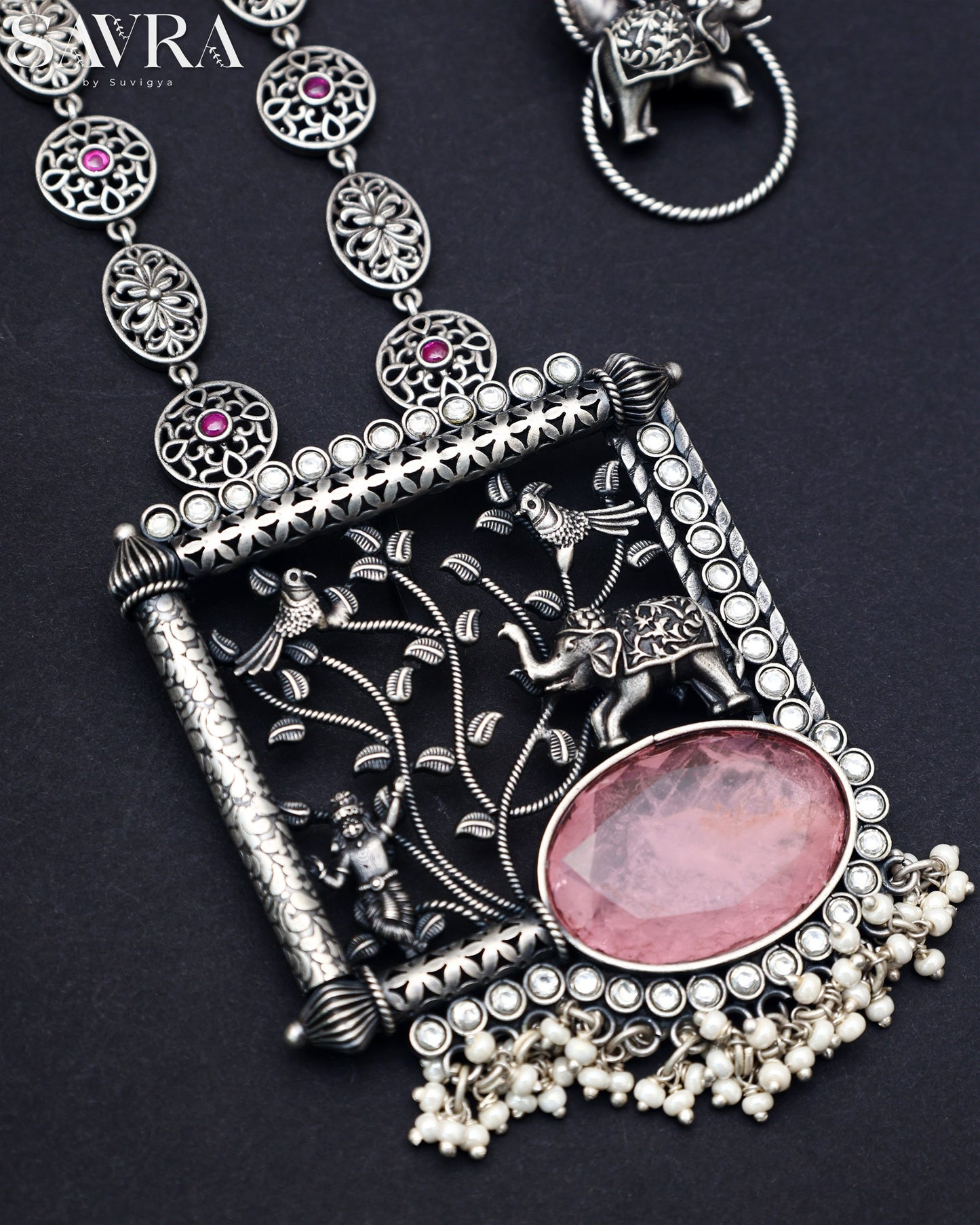 Triple Strand Pearl Tassel Set