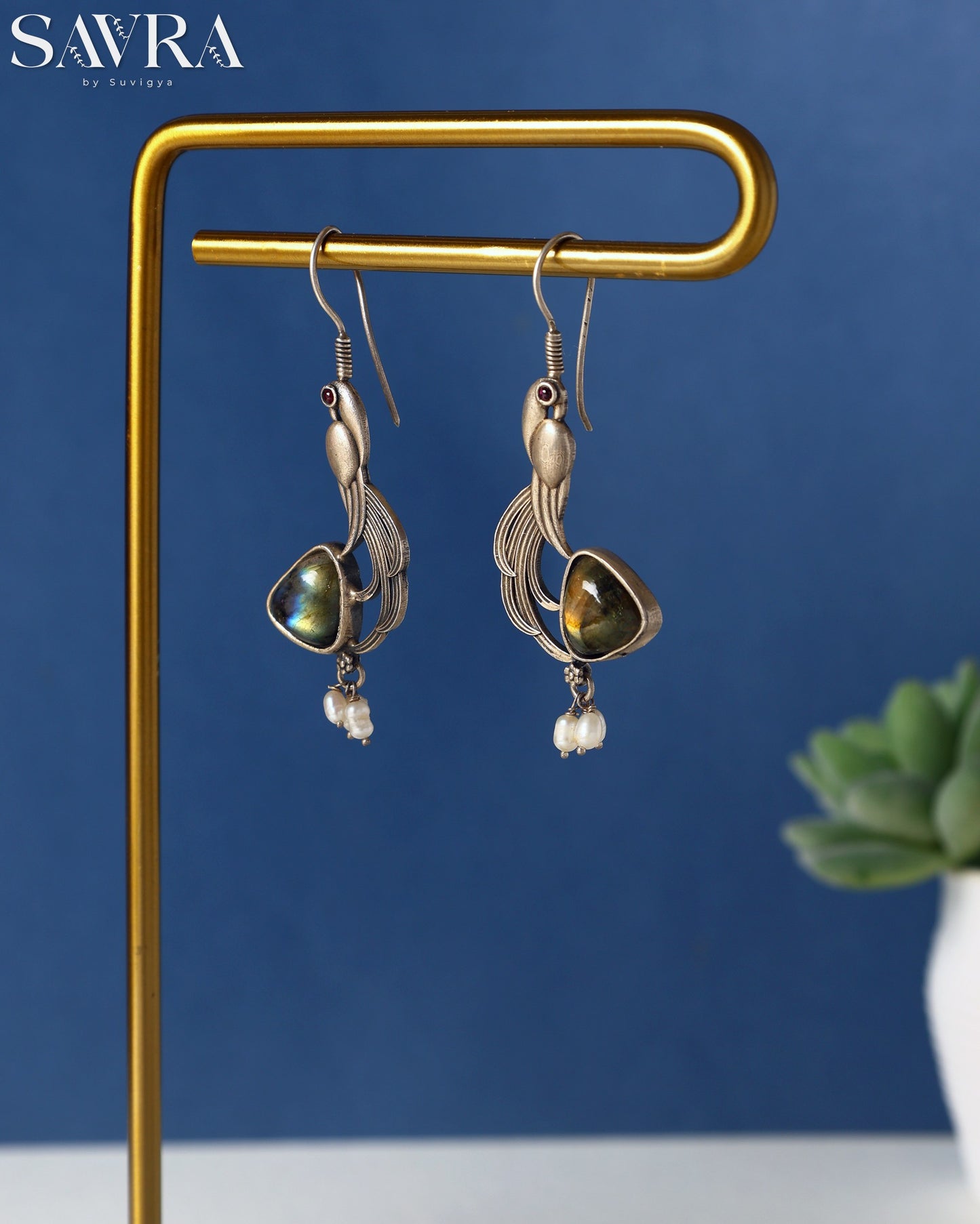 Peacock Labradorite Pearl Drops