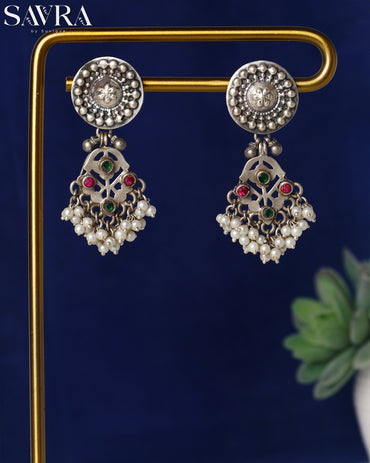 Gemstone and Pearl Cluster Drops