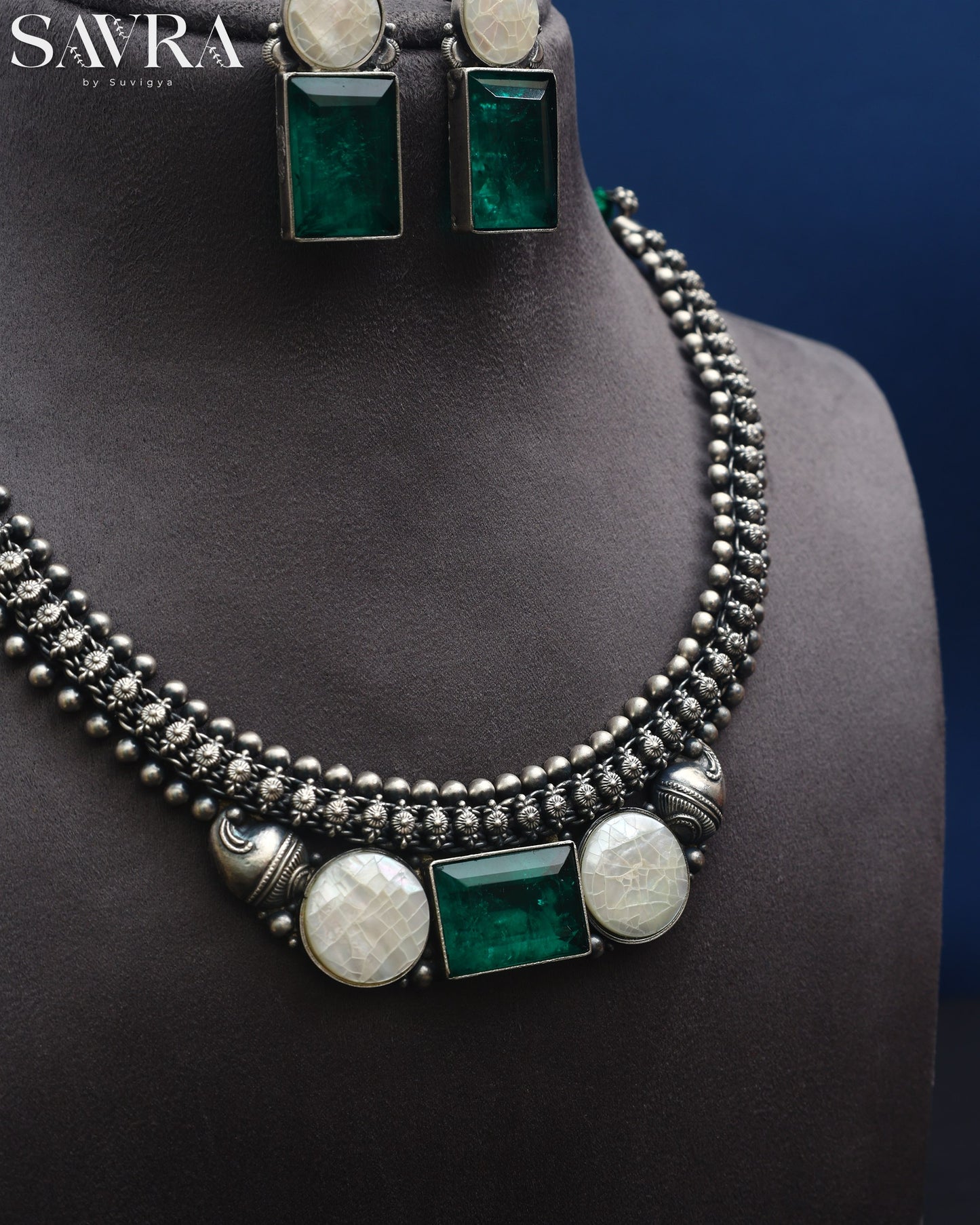 Dual Gemstone Collar Necklace