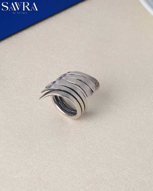 Modern Layered Wave Ring