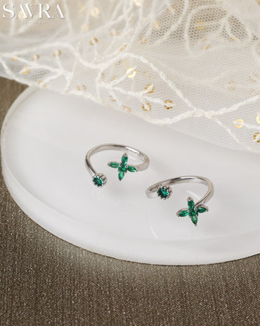 Flower Star Open Toe Rings