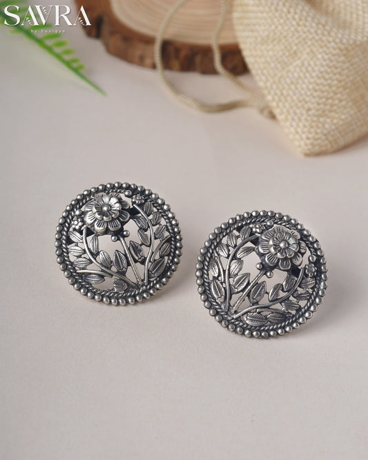 Ornate Floral Wreath Studs