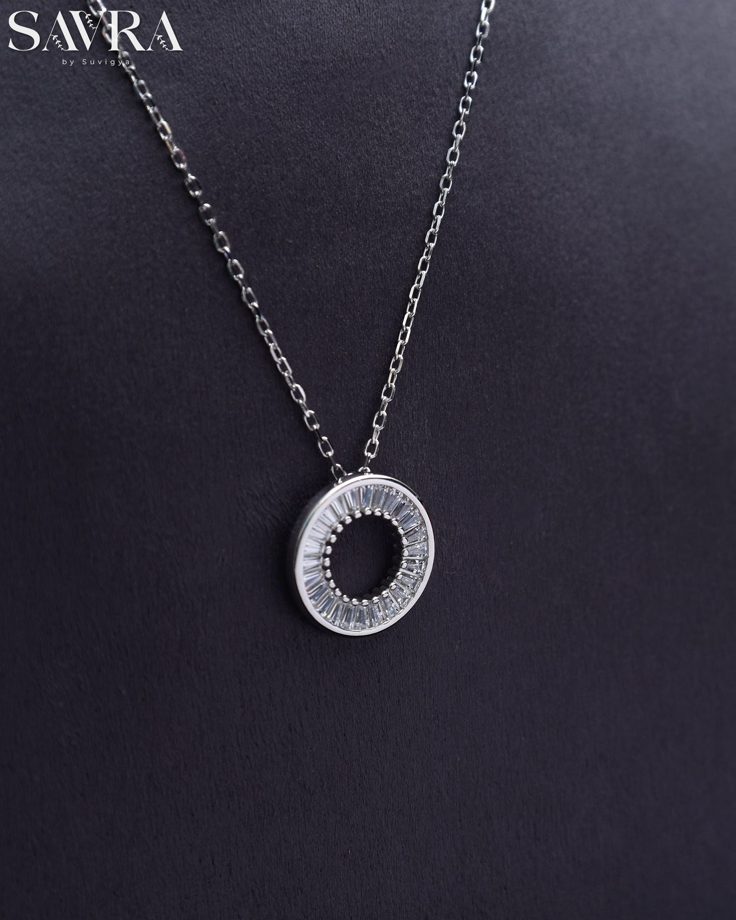 Minimalist Baguette Hoop Pendant