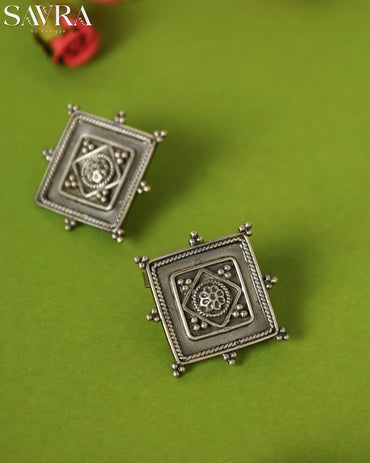 Antique Ruby Teardrop Studs