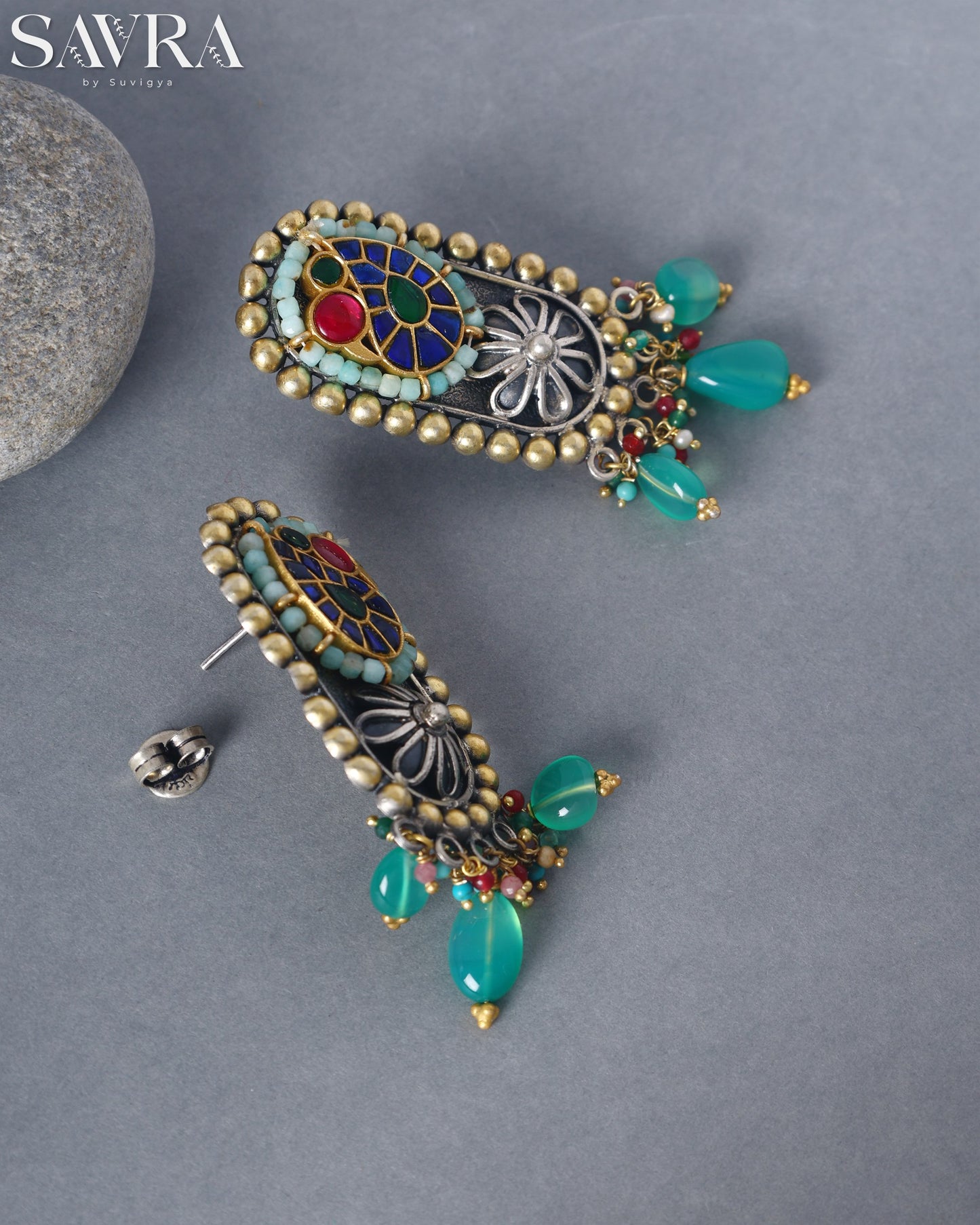 Meenakari Enamel Gemstone Drops