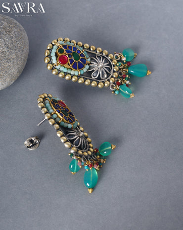 Meenakari Enamel Gemstone Drops