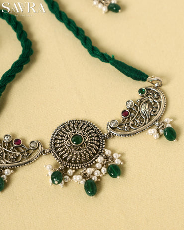 Kamya Green Moti Necklace