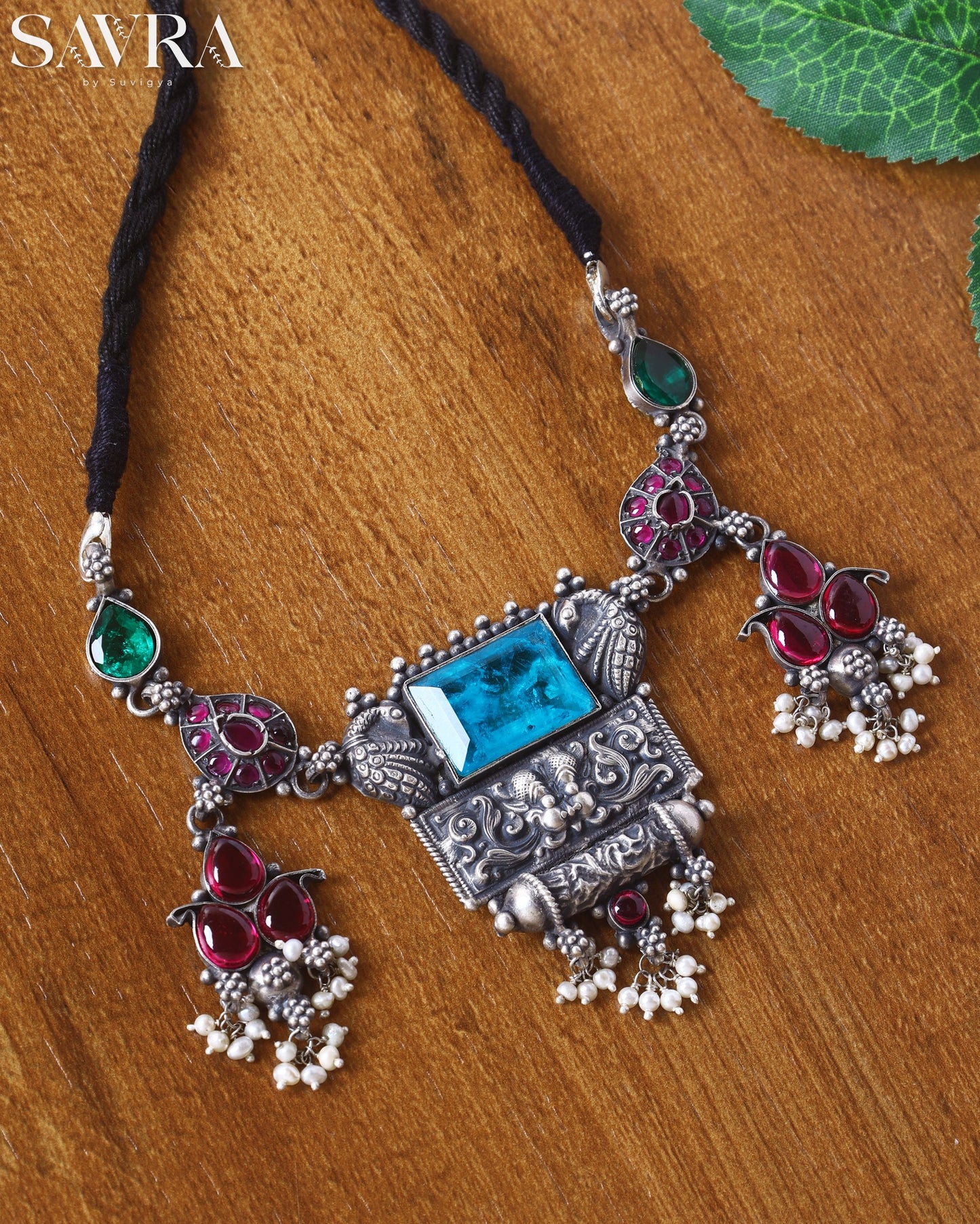 Tribal Blue Elephant Pendant