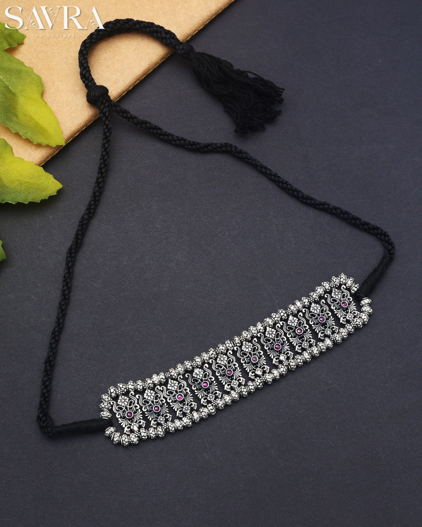 Ornate Ruby Stone Choker