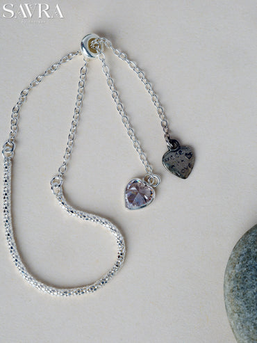 Heart Charm Slider Bracelet