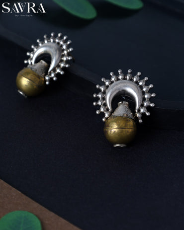 Dual-Tone Pot Drop Earrings