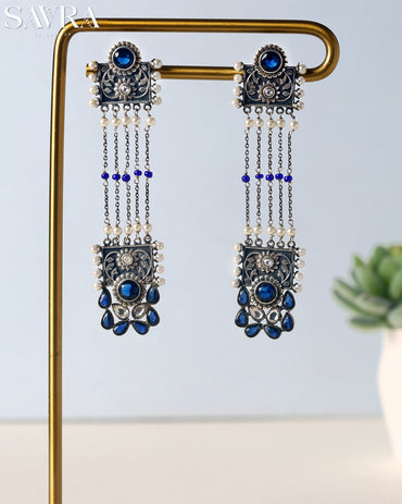 Regal Blue Dangler Earrings
