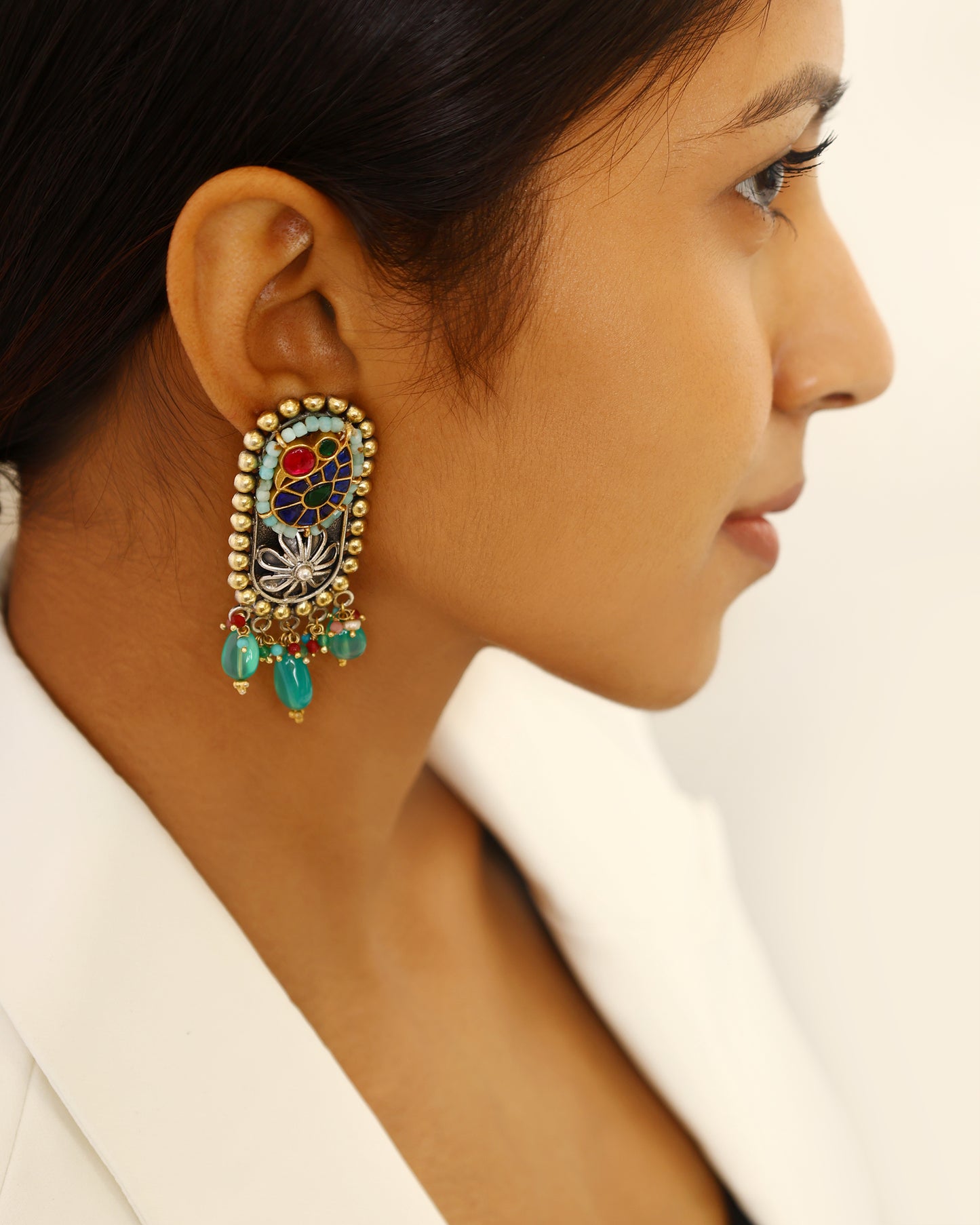 Meenakari Enamel Gemstone Drops