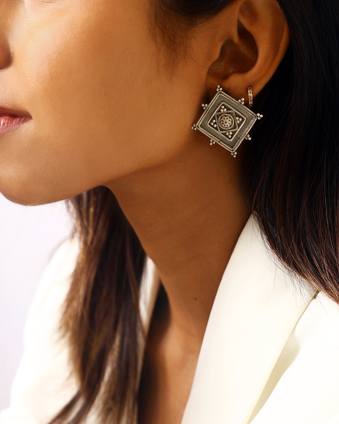 Antique Ruby Teardrop Studs