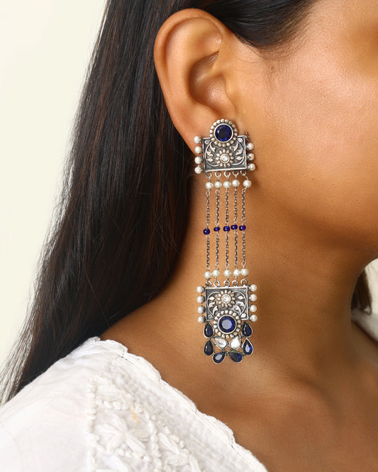 Regal Blue Dangler Earrings