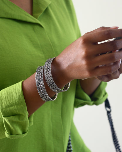 Geometric Woven Texture Bangles Single Piece