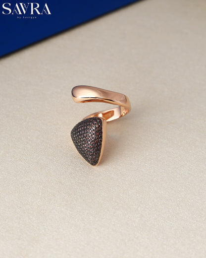 Rose Gold Pave Triangle Ring