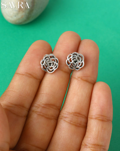 Intricate Filigree Rose Studs