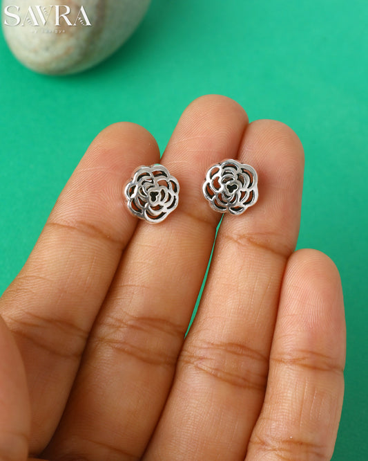 Intricate Filigree Rose Studs