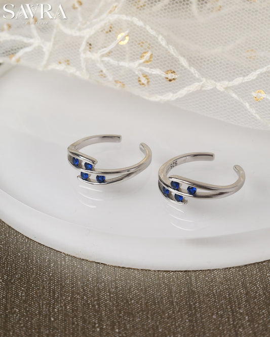 Sapphire Wave Toe Rings