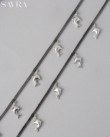 Playful Dolphin Charm Anklets