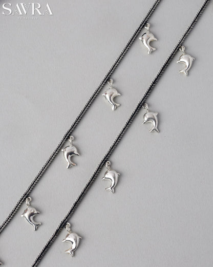 Playful Dolphin Charm Anklets