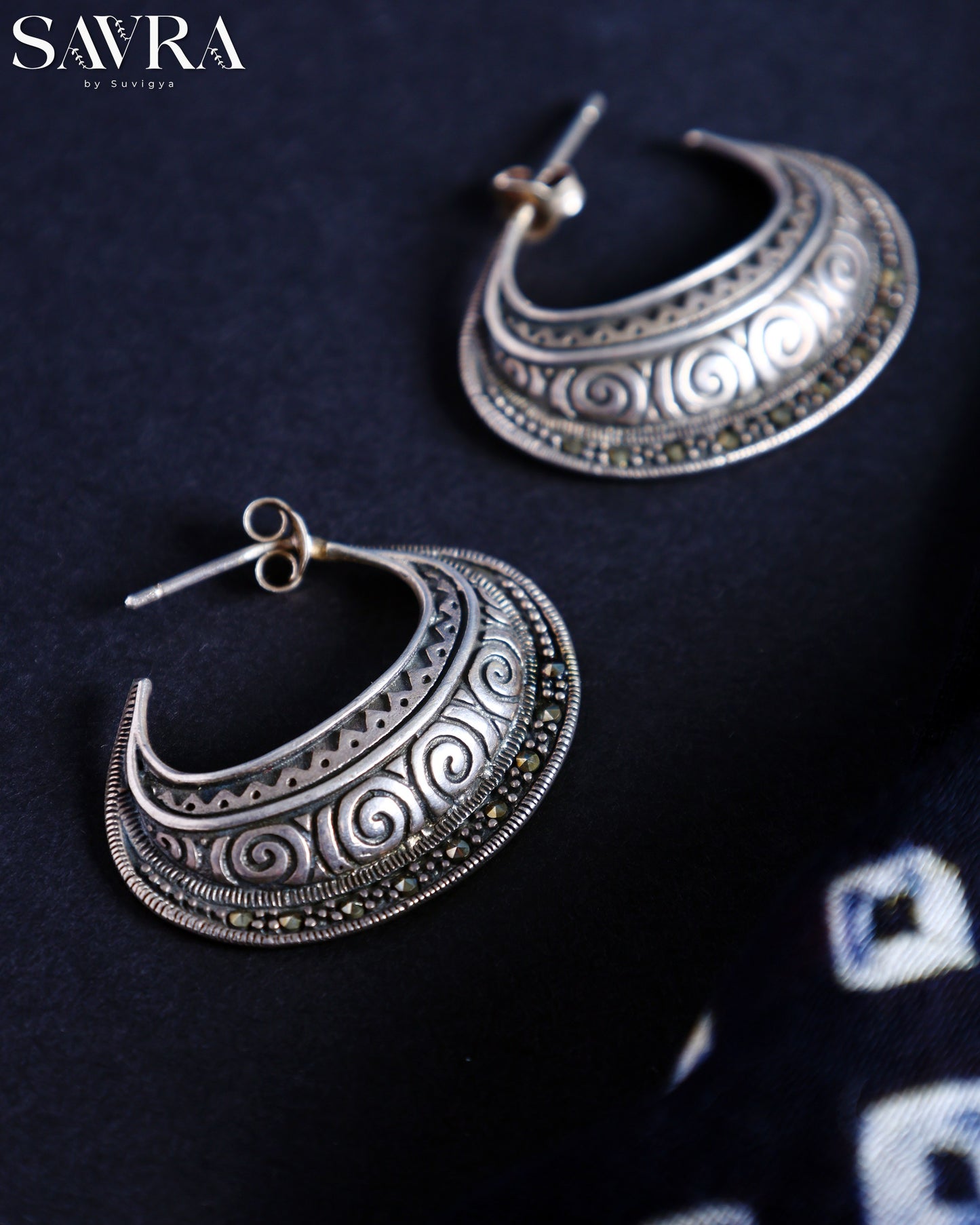Oxidised Hoop Earrings