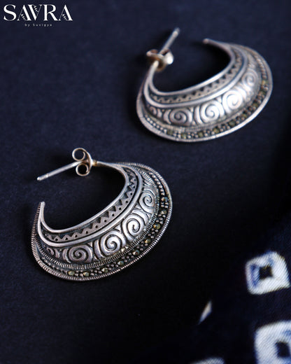 Oxidised Hoop Earrings