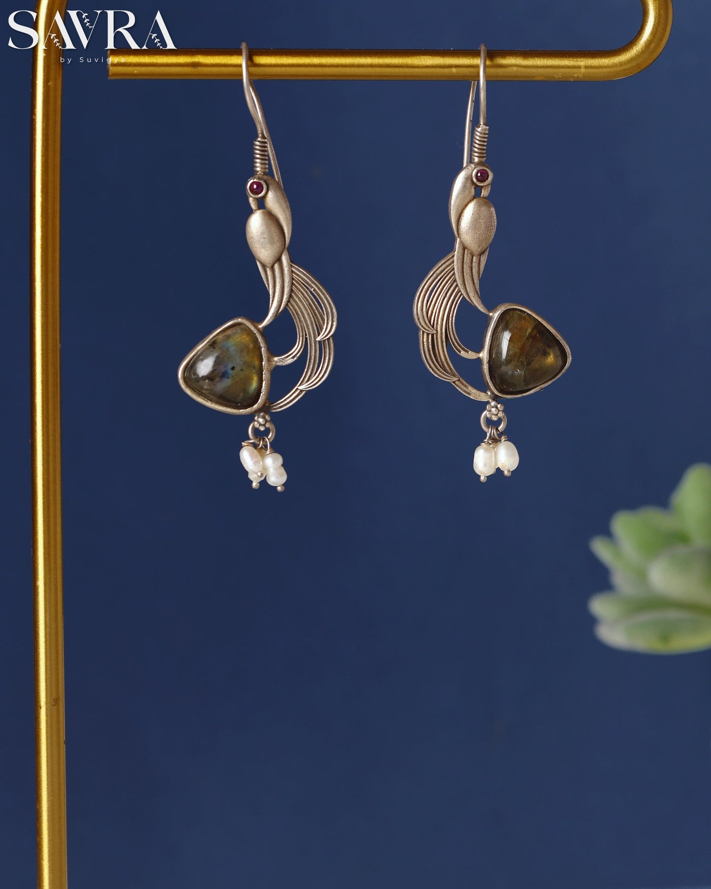 Peacock Labradorite Pearl Drops