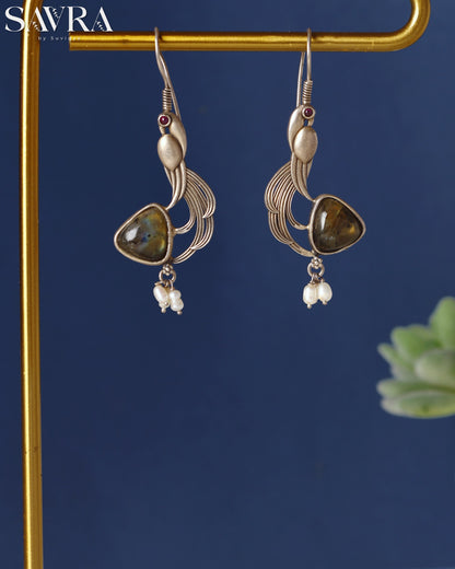 Peacock Labradorite Pearl Drops