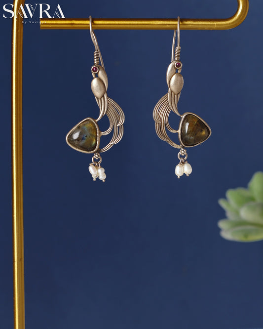 Peacock Labradorite Pearl Drops