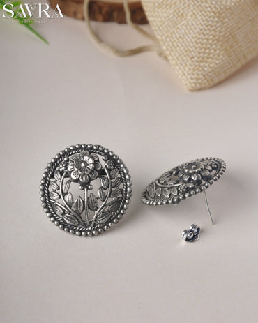 Ornate Floral Wreath Studs