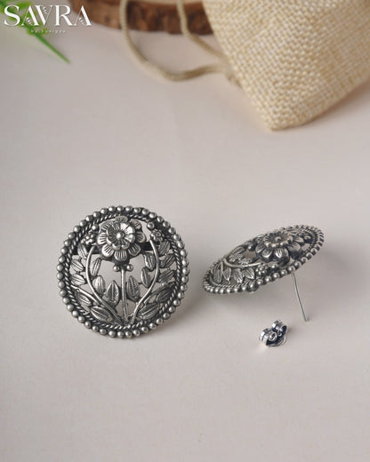 Ornate Floral Wreath Studs