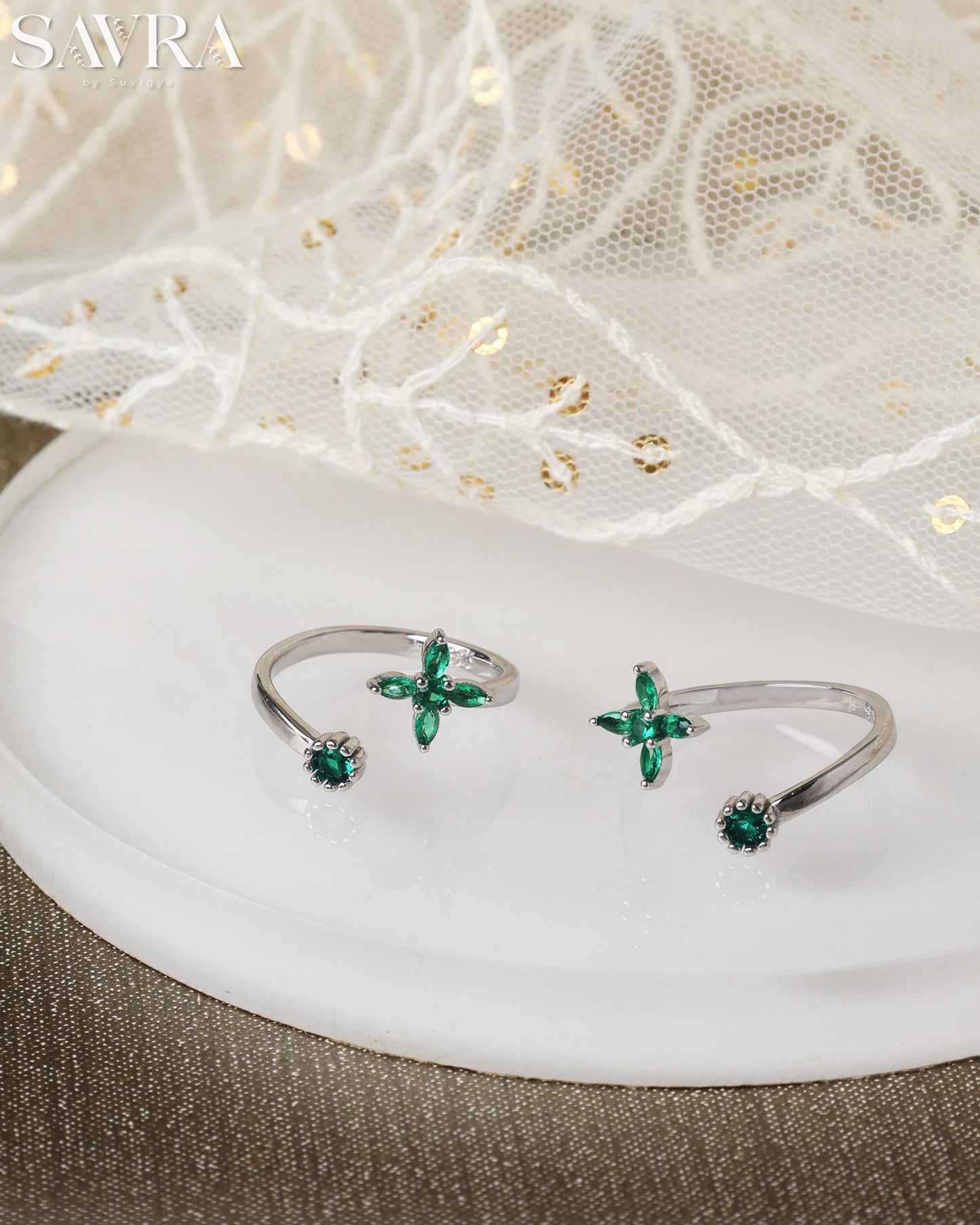 Flower Star Open Toe Rings