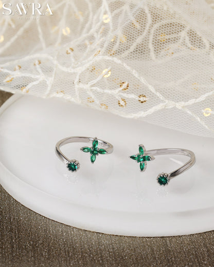 Flower Star Open Toe Rings