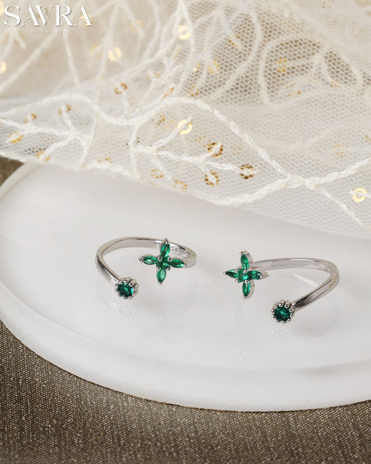 Flower Star Open Toe Rings