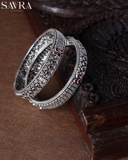 Antique Ruby Stone Studded Bangles Pair