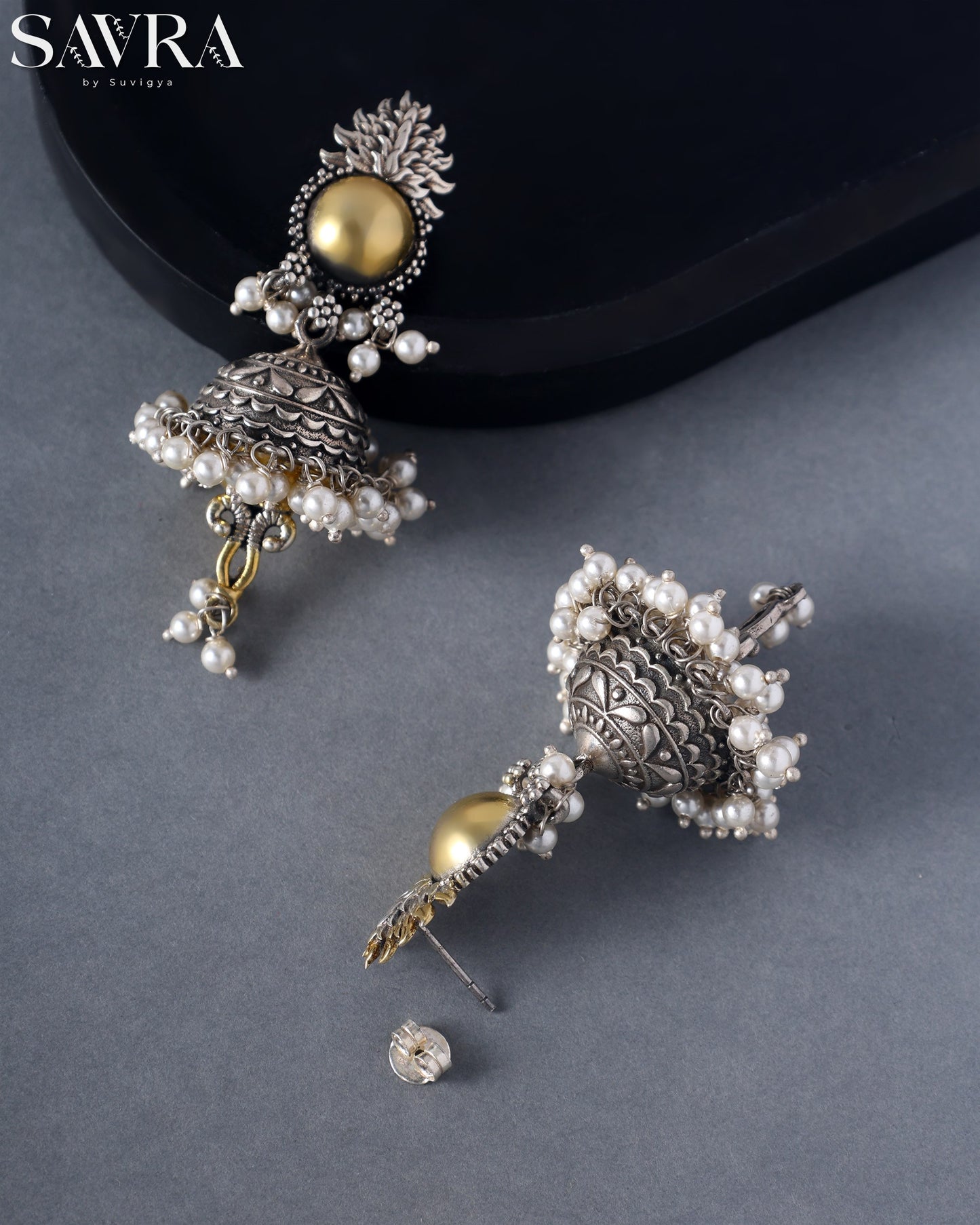 Dual-Tone Golden Dome Jhumkas